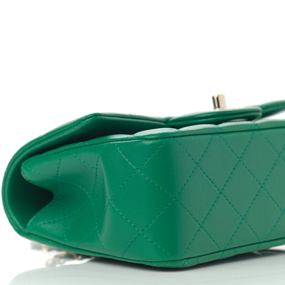 Chanel Lambskin Quilted Mini Top Handle Rectangular Flap Green 9 of 11
