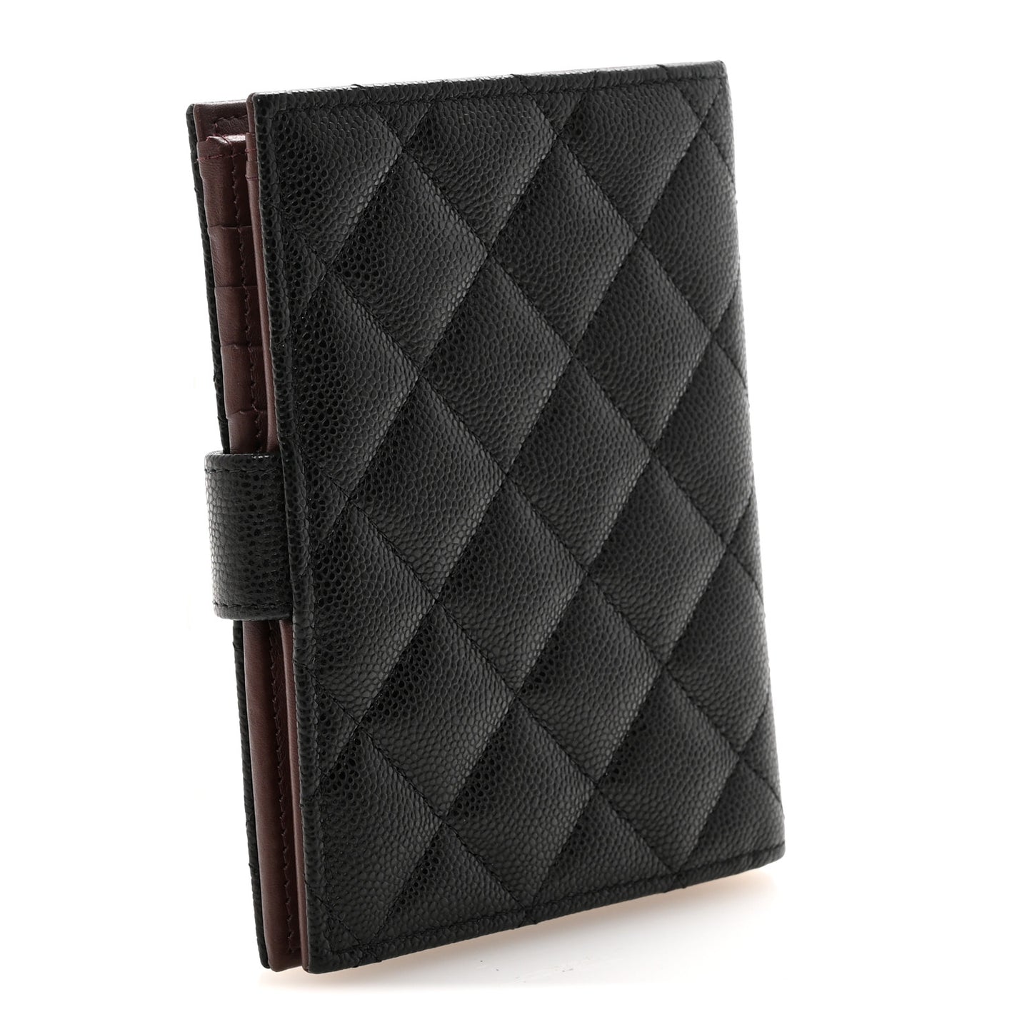 Caviar Quilted Passport Holder Black