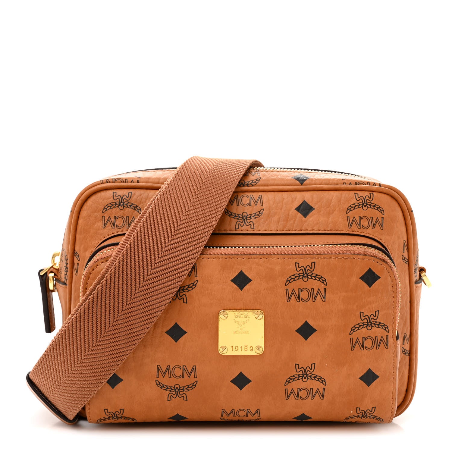 MCM Visetos Monogram Small Aren Crossbody Cognac 1 of 14
