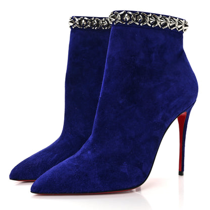 Christian Louboutin Suede Booty Chain 100 Ankle Boots 37.5 Night 3 of 9