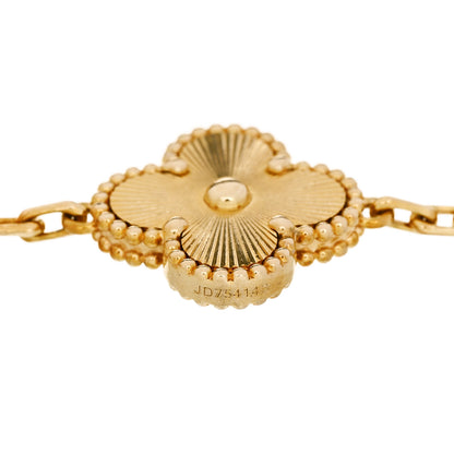 Van Cleef & Arpels 18K Yellow Gold 5 Motifs Guilloche Vintage Alhambra Bracelet 3 of 5