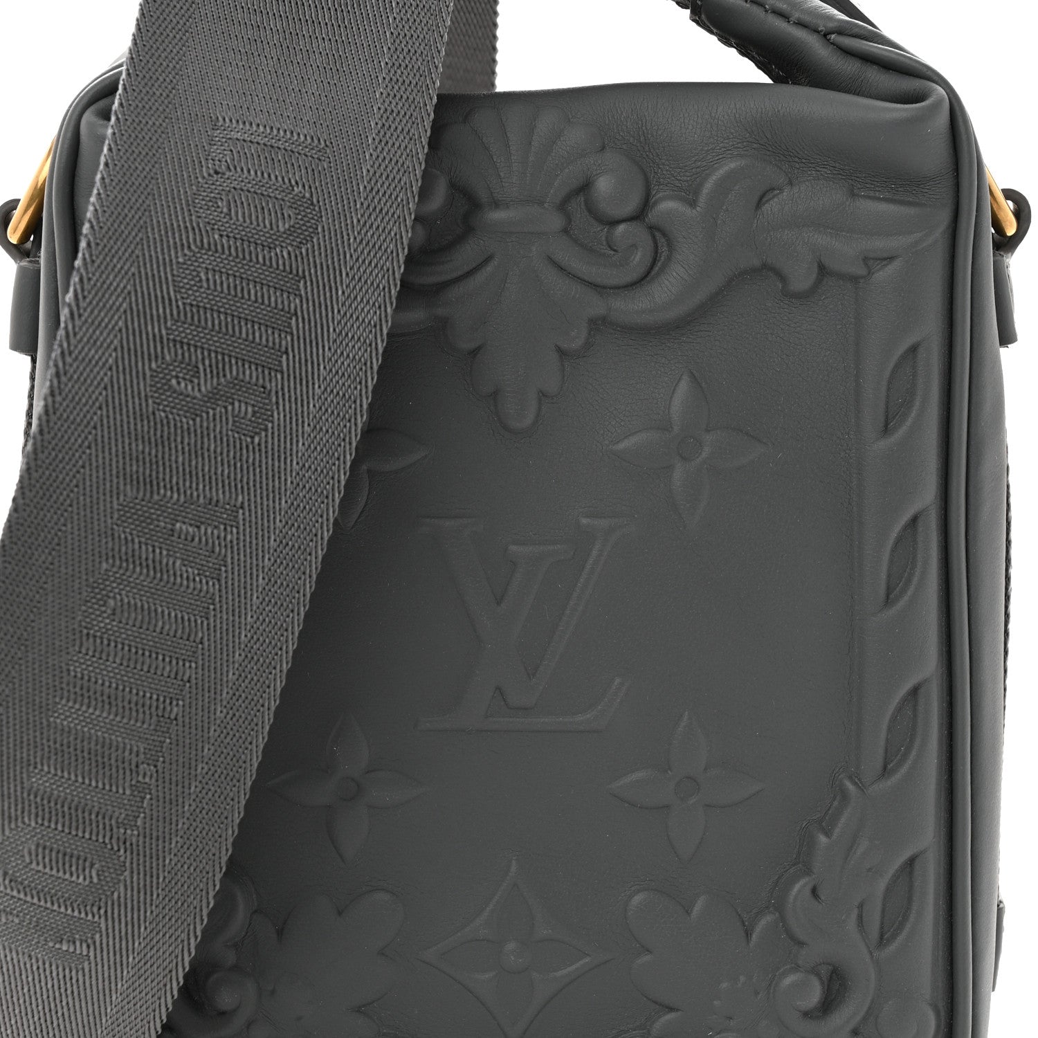 Louis Vuitton Calfskin Monogram Embossed Cruiser Messenger Dark Shadow Gray 7 of 9