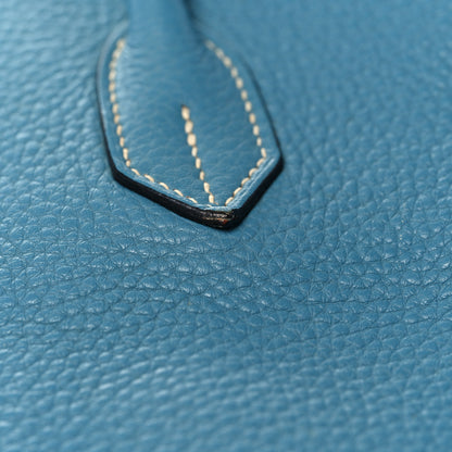 Hermes Taurillon Clemence Birkin 35 Blue Jean 39 of 47