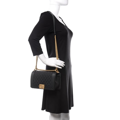 Chanel Caviar Quilted Medium Boy Flap Black 2 of 14