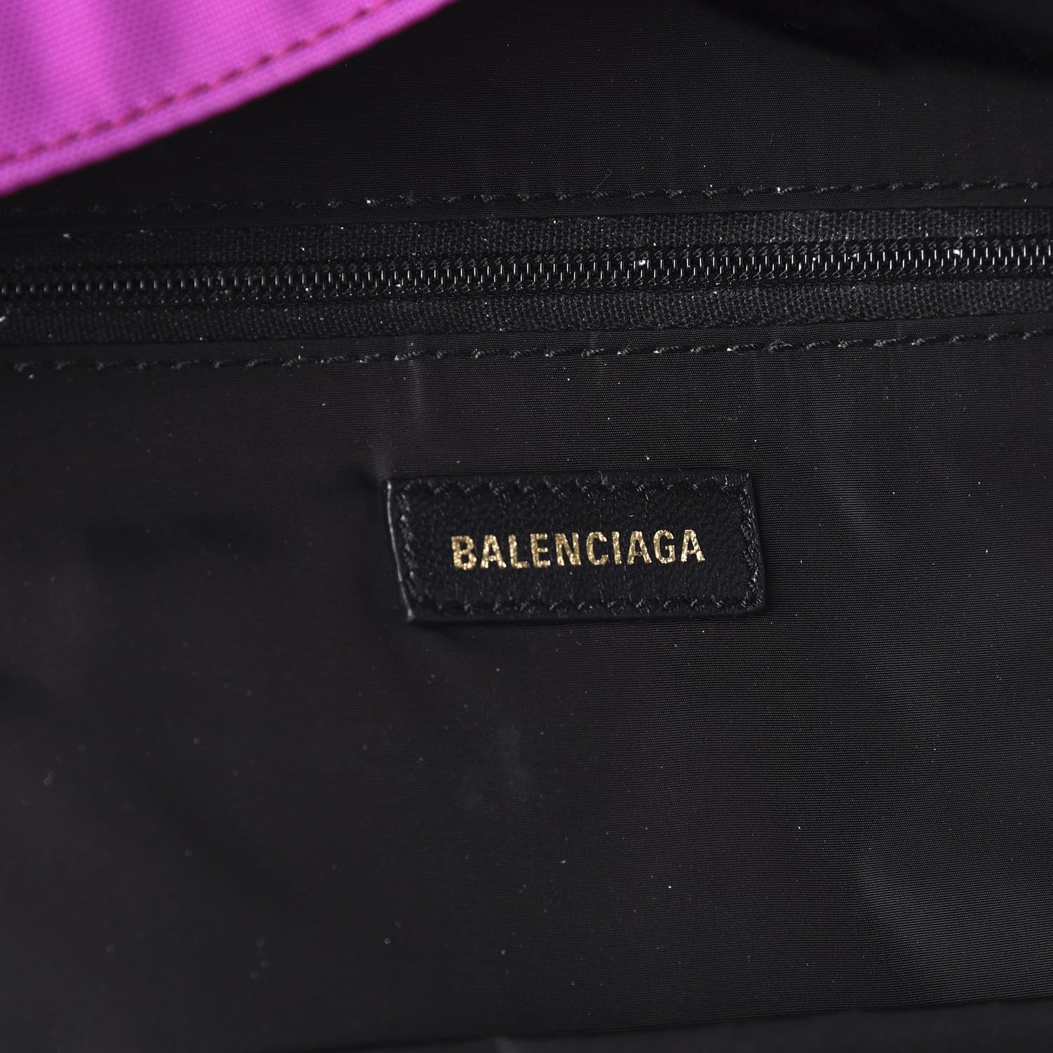 Balenciaga Sport Nylon Logo Embroidered S Wheel Backpack Fuchsia Black 7 of 9
