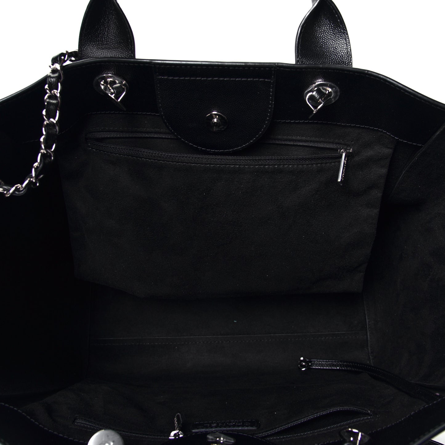 Caviar Large Studded Deauville Tote Black