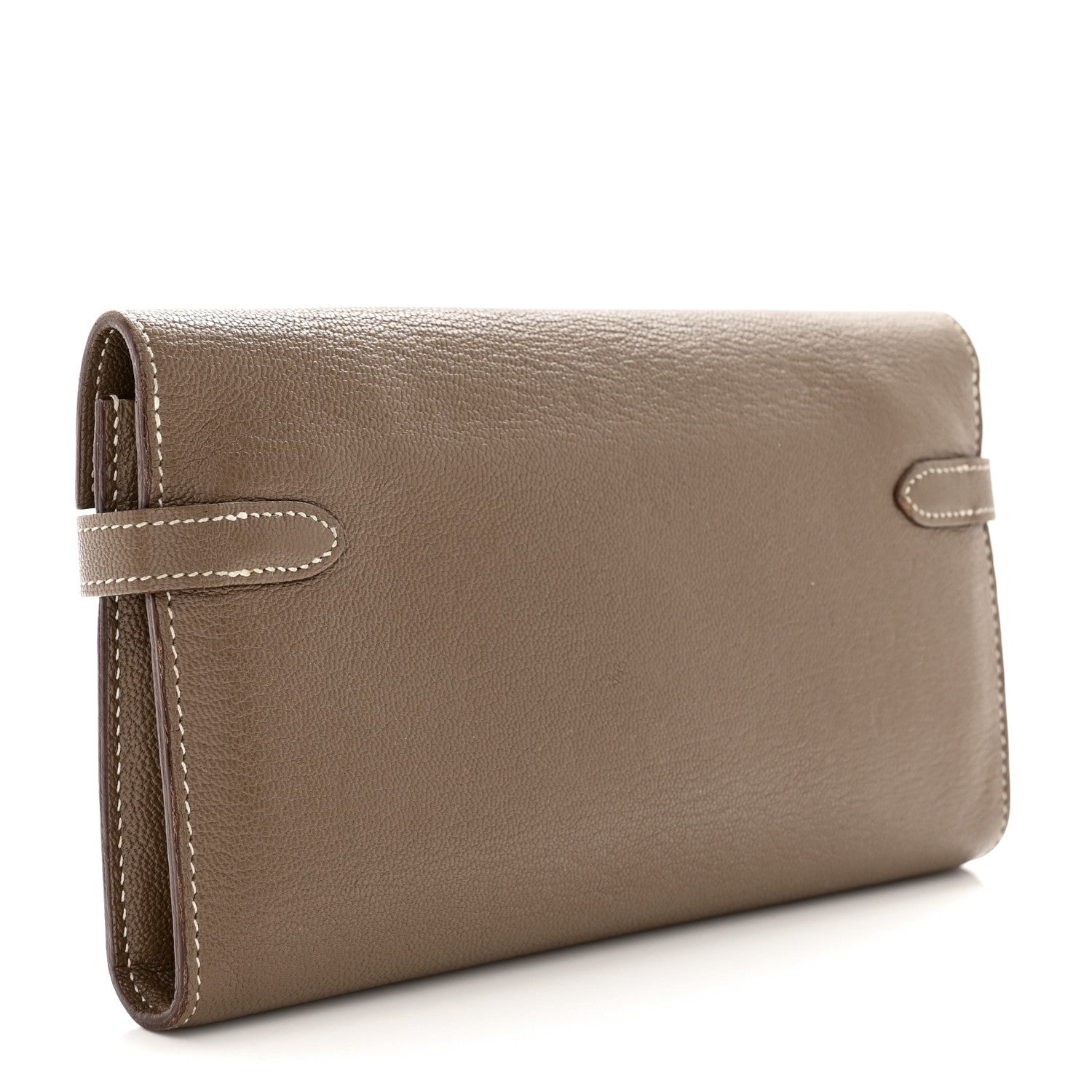 Hermes Chevre Mysore Kelly Longue Wallet Etoupe 3 of 10