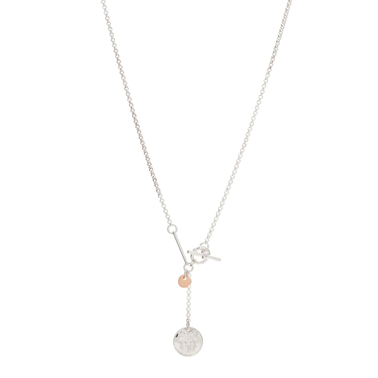 Sterling Silver 18K Rose Gold PM Ex-Libris Pendant Necklace