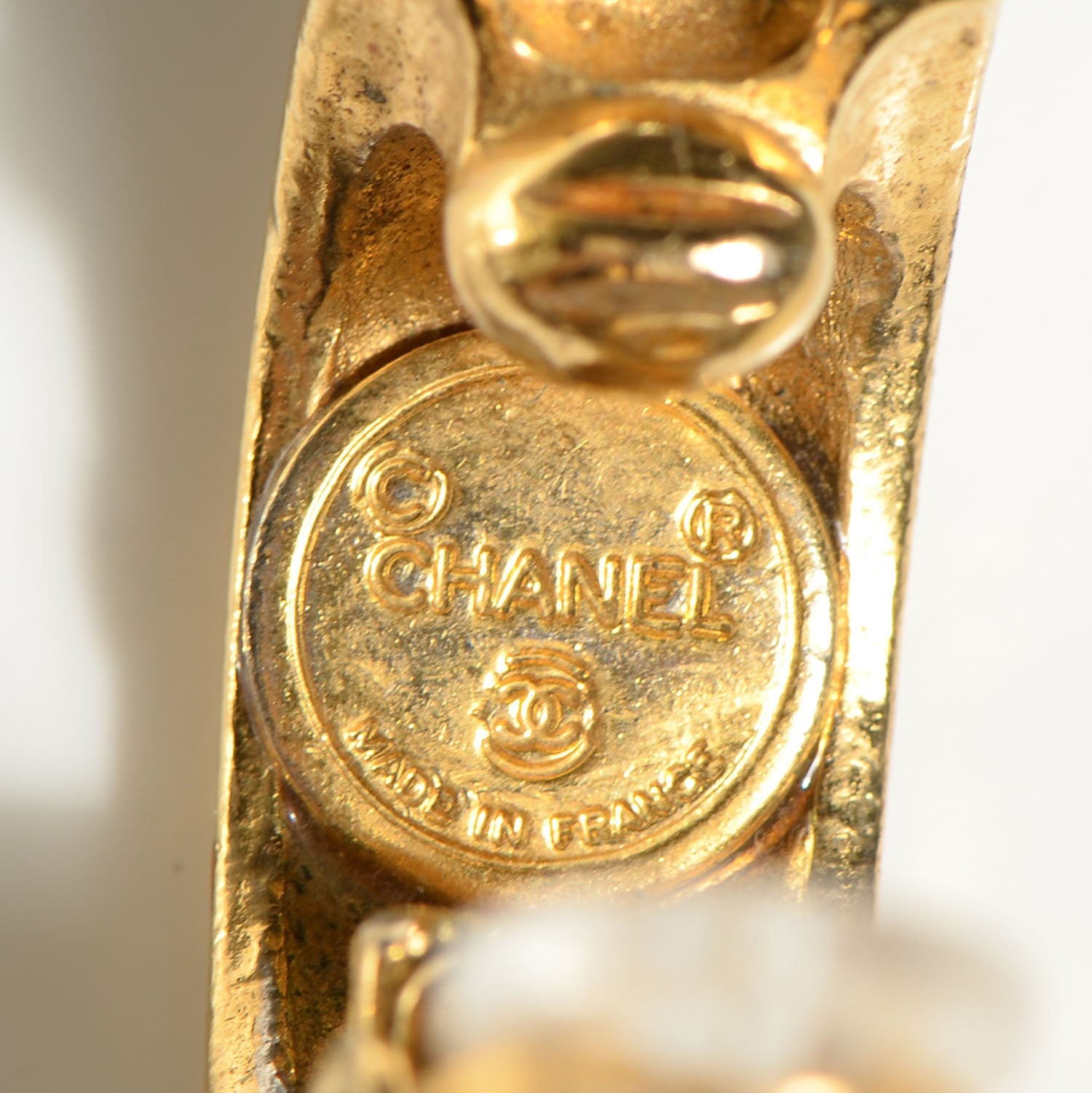 Chanel Hoop Clip On Earrings Gold 4 of 4