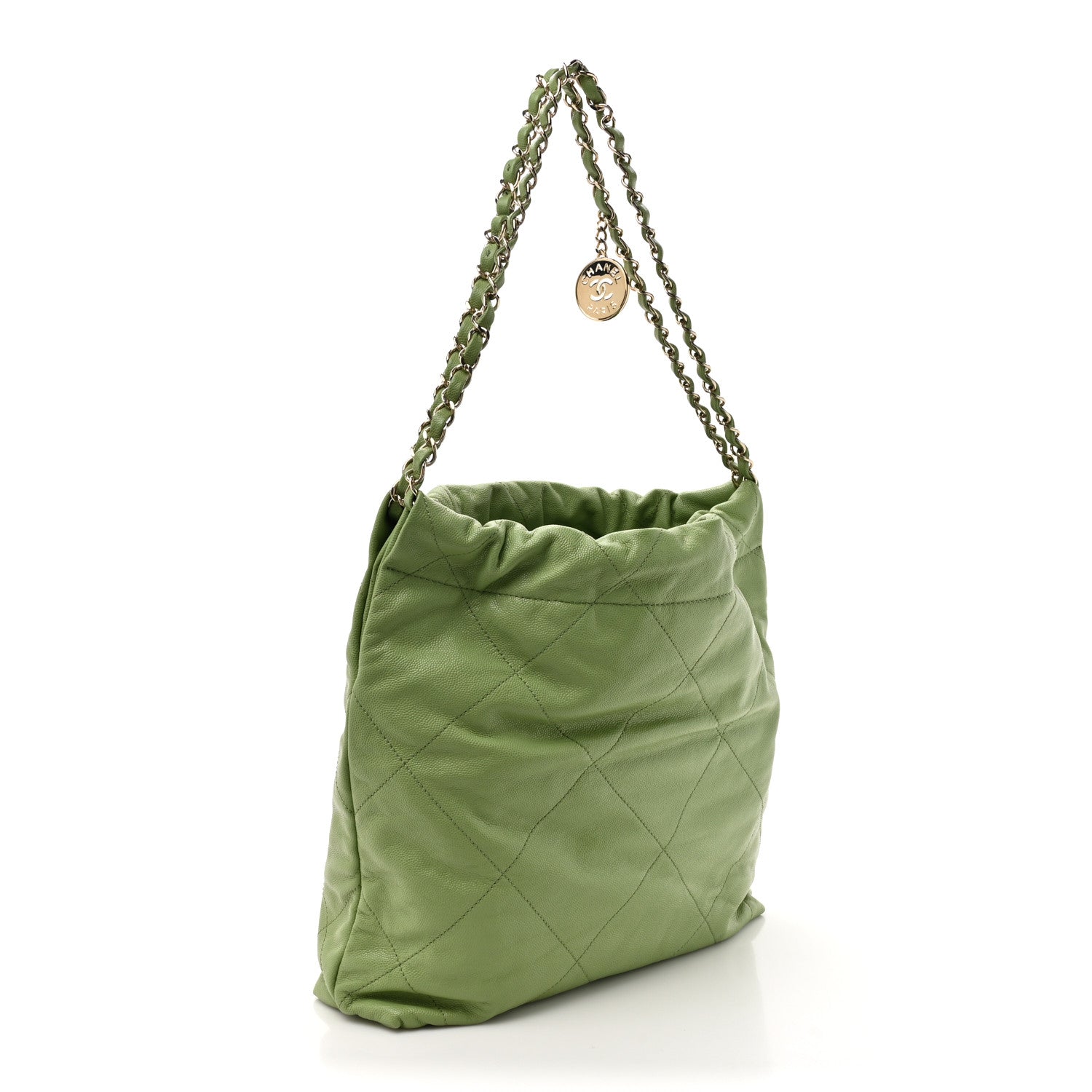 Chanel Shiny Caviar Quilted Small Chanel 22 Green 4 of 11