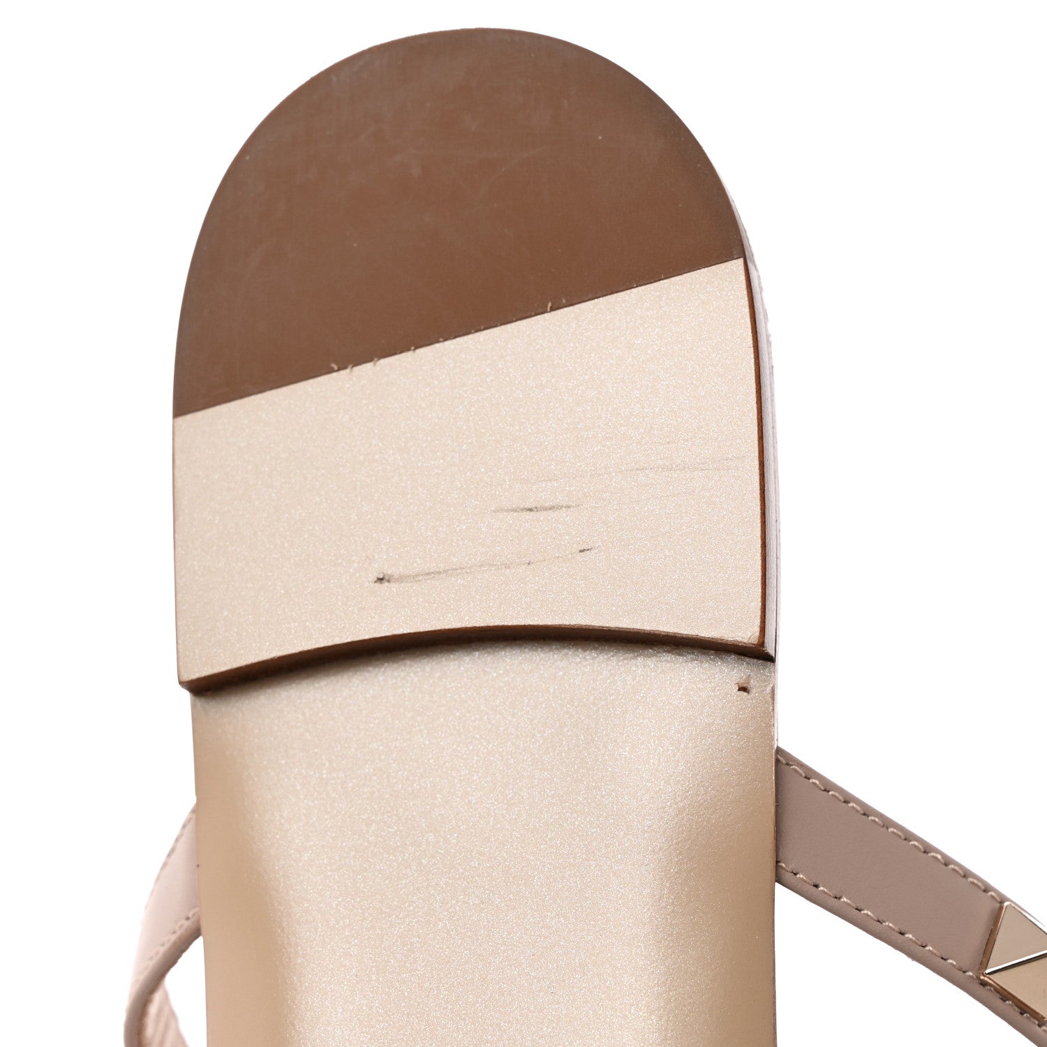 Valentino Garavani Pebbled Calfskin Rockstud Flat Cage Mules 37.5 Poudre 15 of 16