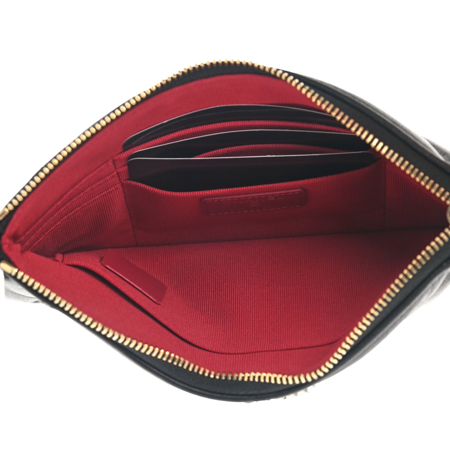 Lambskin Quilted Small Chanel 19 Pouch Black