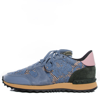 Valentino Garavani Macrame Lace Suede Camouflage Womens Rockrunner Sneakers 39 Multicolor 1 of 8