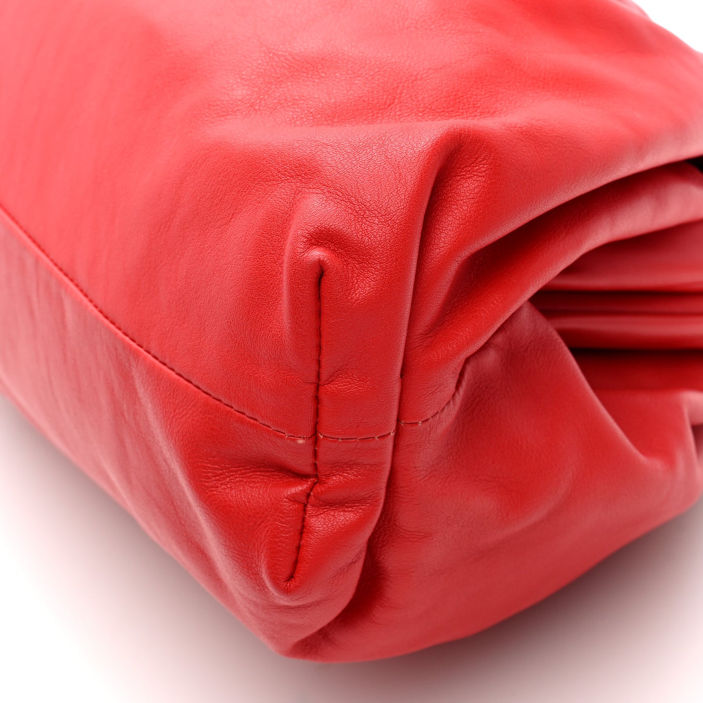 Smooth Butter Calf The Pouch Oversized Clutch Bright Red