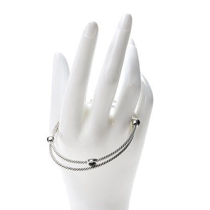 David Yurman Sterling Silver Black Onyx Color Classics Bangle Bracelet Set of 2 2 of 4