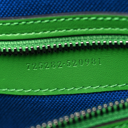 Gucci Calfskin GG Tennis Embossed Large Duffle Bag Joy Green Joy Blue 6 of 12