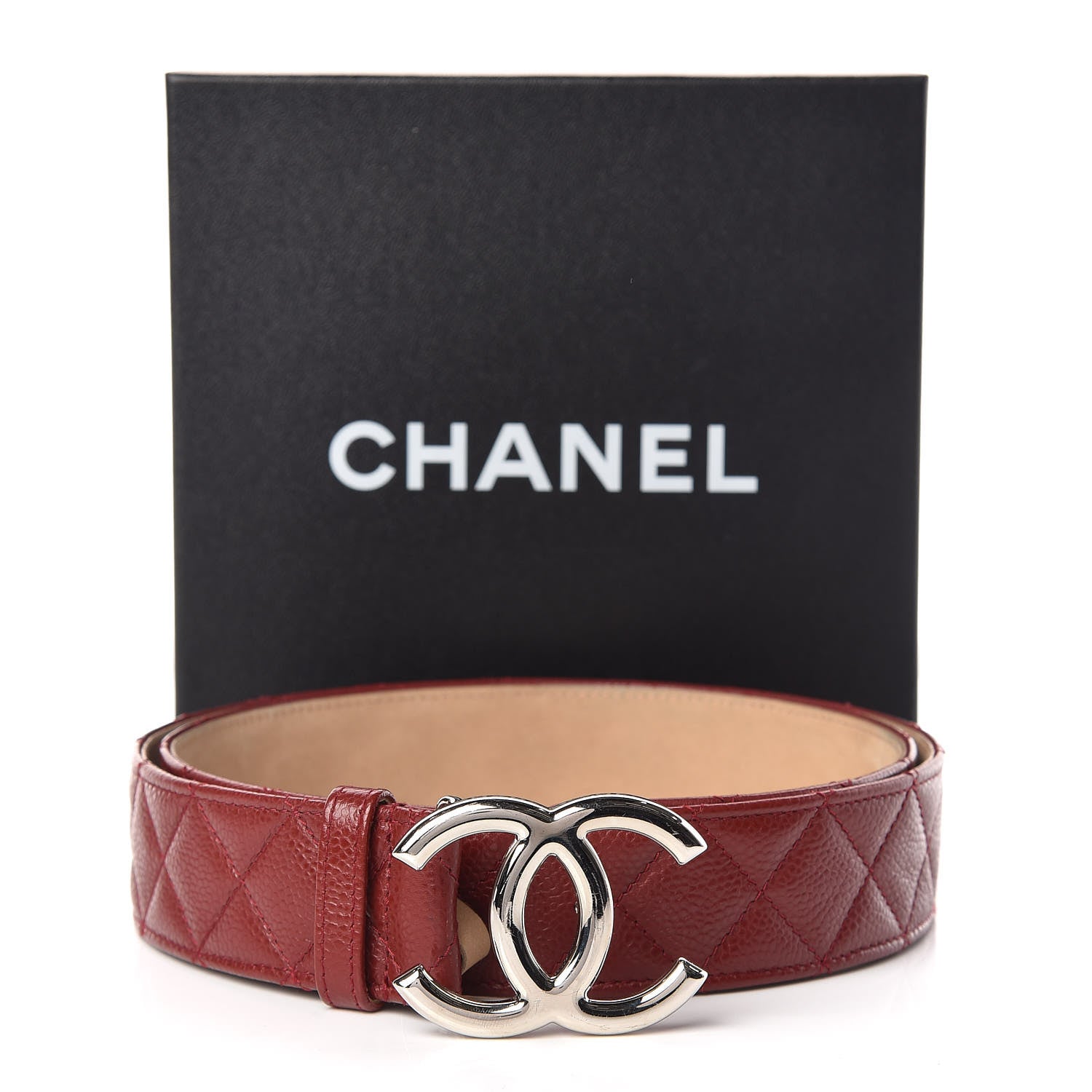 Chanel Caviar Quilted CC Belt 95 38 Red 11 of 11