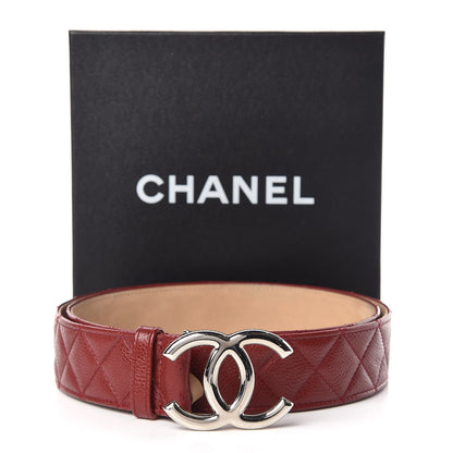 Chanel Caviar Quilted CC Belt 95 38 Red 11 of 11