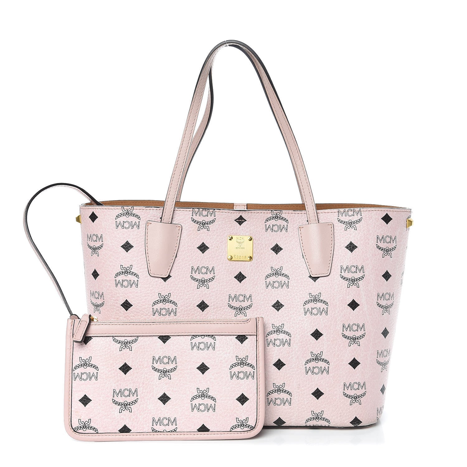 MCM Visetos Small Project Tote Chalk Pink 1 of 12