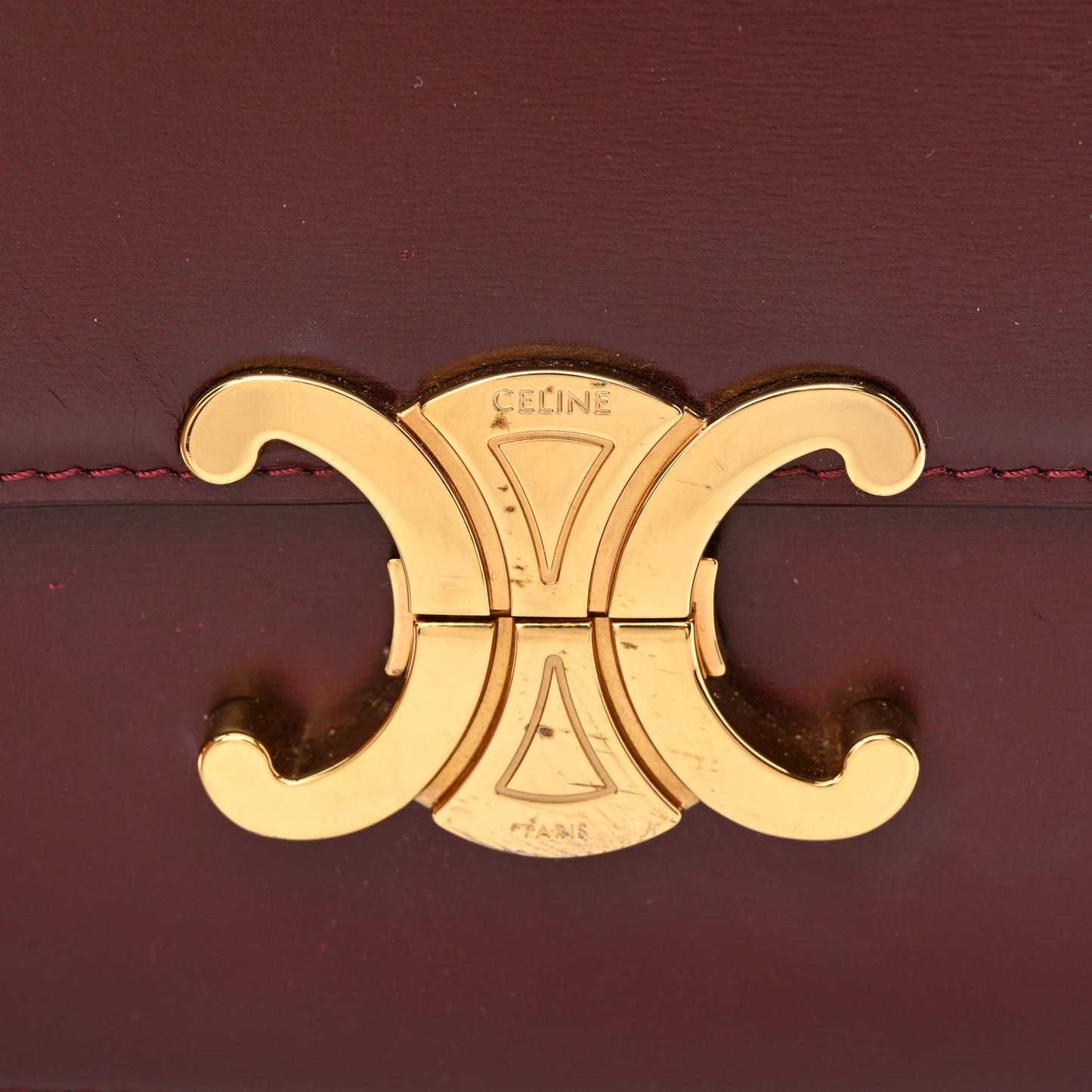 Shiny Calfskin Medium Triomphe Light Burgundy