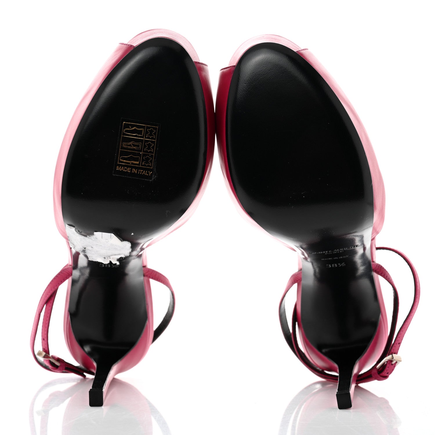 Saint Laurent Calfskin Tribute Lips Platform Sandals 38.5 Fuchsia 5 of 9