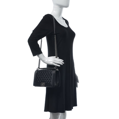 Chanel Lambskin Quilted Medium Boy Flap Black 2 of 15