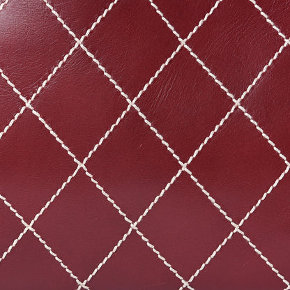 Chanel Calfskin Wild Stitch Large Tote Burgundy 8 of 13
