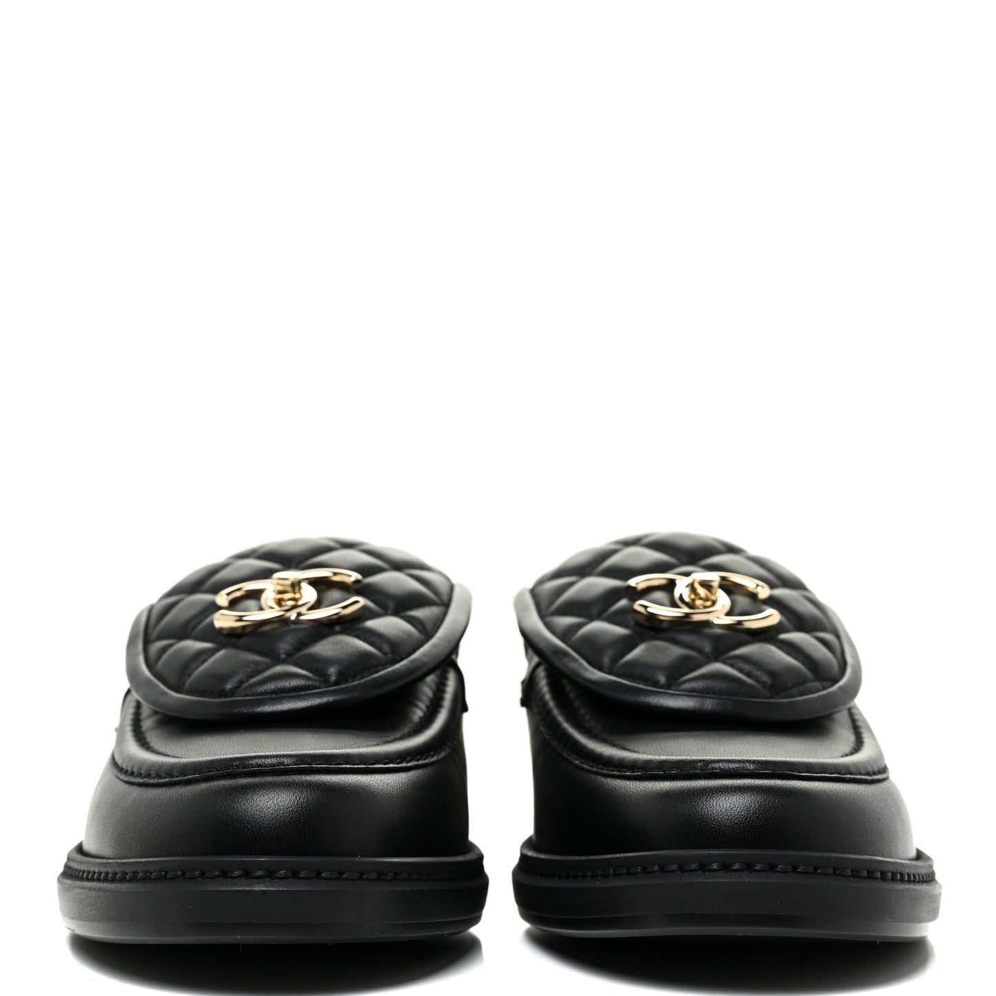 Lambskin Quilted CC Turnlock Loafers 41 Black
