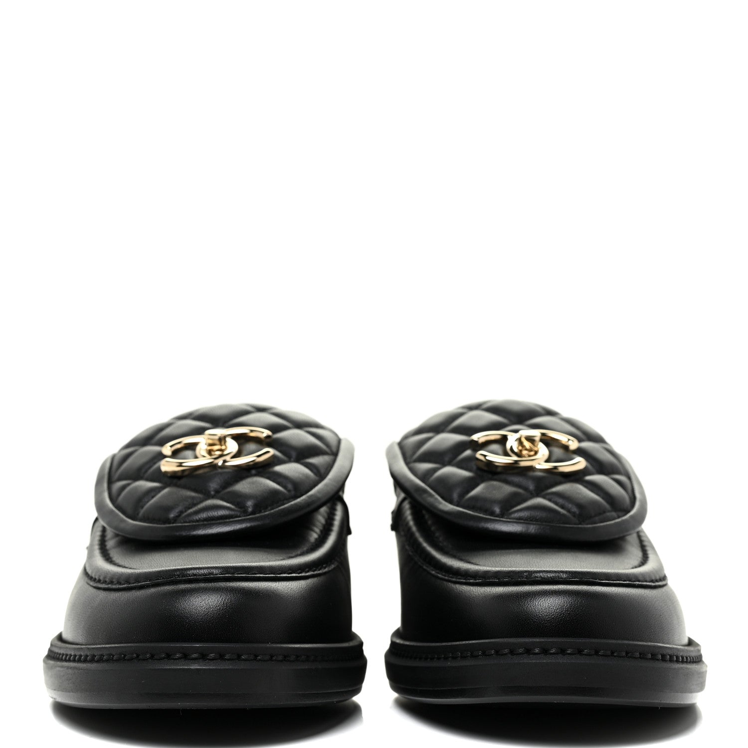 Chanel Lambskin Quilted CC Turnlock Loafers 41 Black 2 of 11