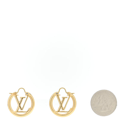 Louis Vuitton Metal Small Louise Hoop Earrings Gold 2 of 5