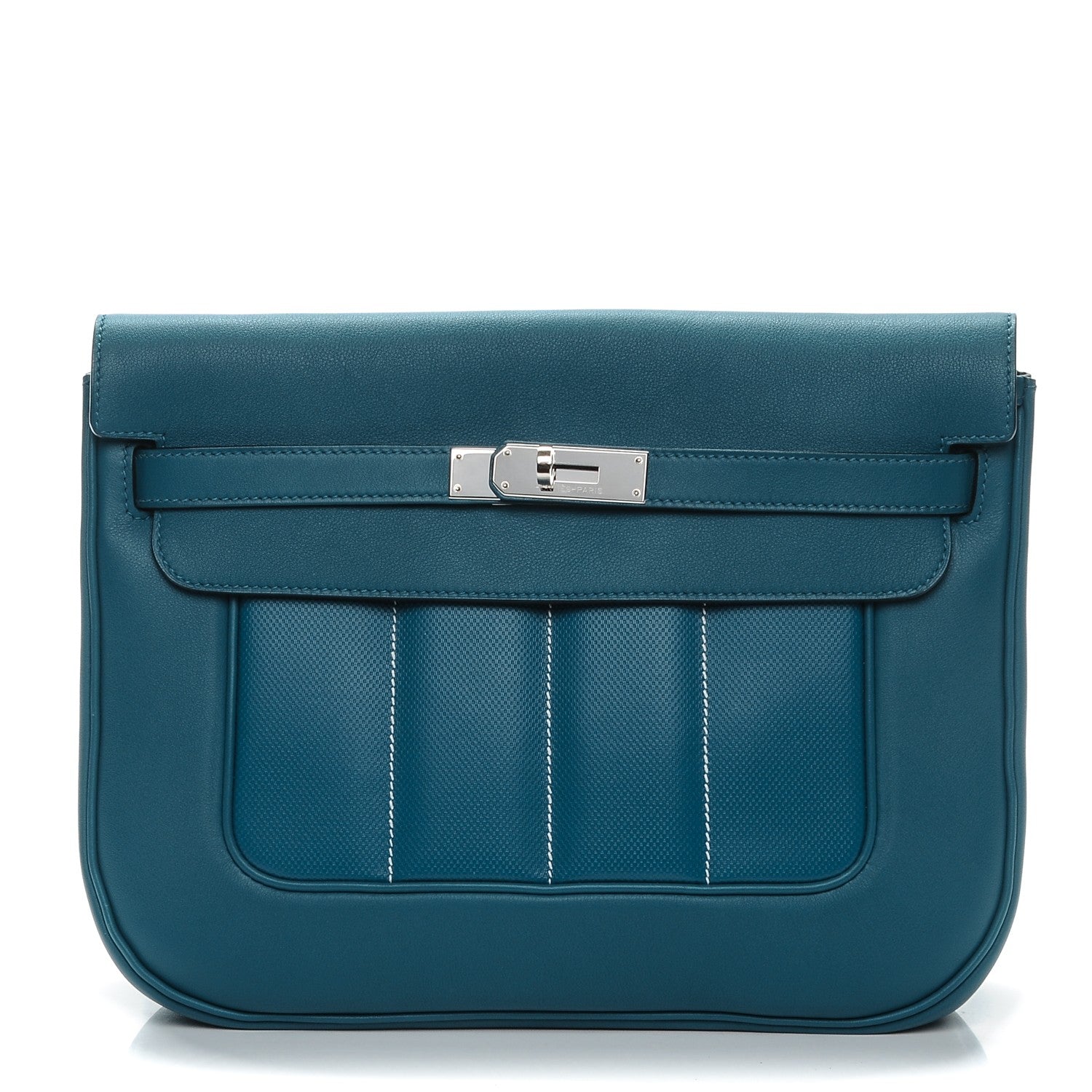 Hermes Veau Swift Sac Berline 28 Bleu Thalassa 1 of 8