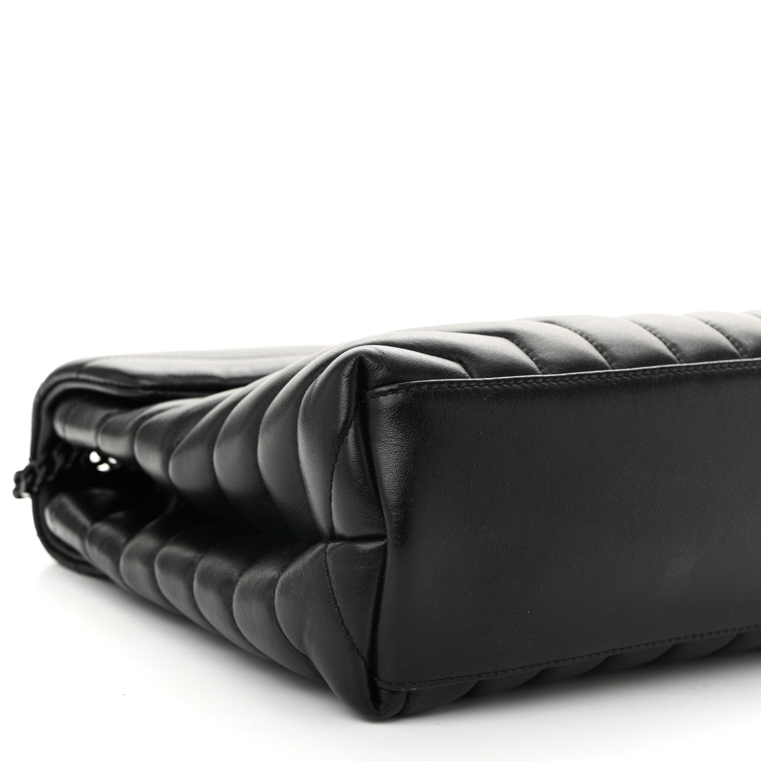 Saint Laurent Calfskin Y Quilted Monogram Monochrome Medium Loulou Chain Satchel Black 9 of 10