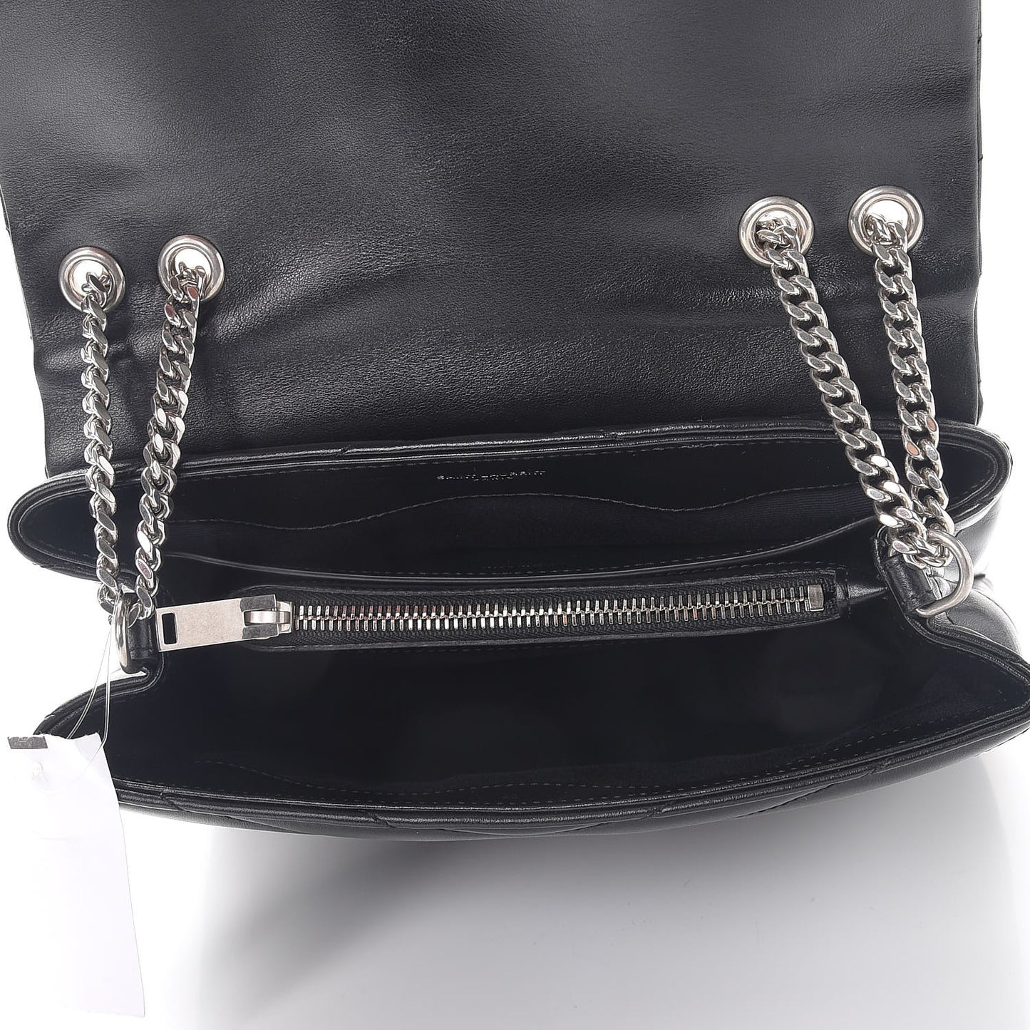 Calfskin Y Quilted Monogram Small Loulou Chain Satchel Black
