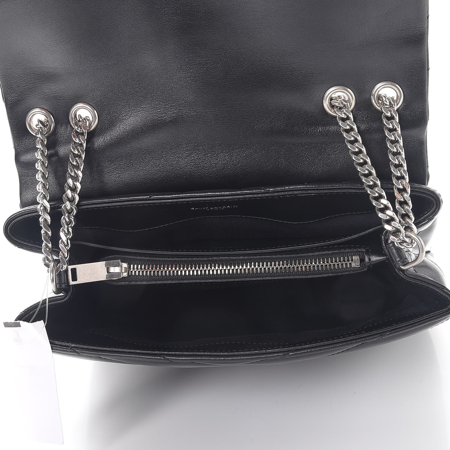 Saint Laurent Calfskin Y Quilted Monogram Small Loulou Chain Satchel Black 5 of 7