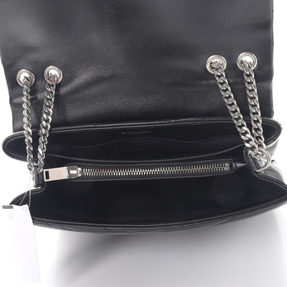 Saint Laurent Calfskin Y Quilted Monogram Small Loulou Chain Satchel Black 5 of 7