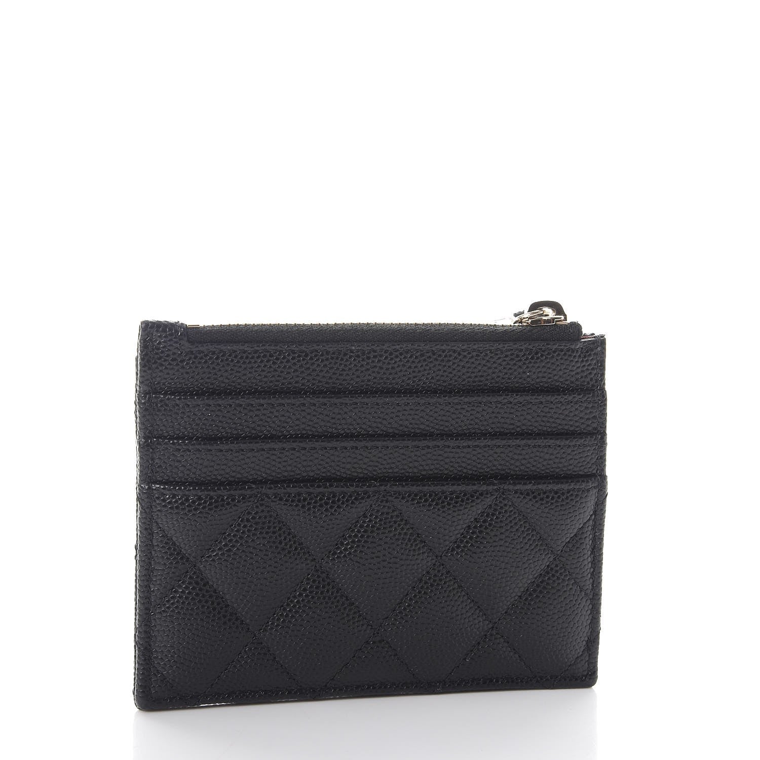 Chanel Caviar Quilted CC Zip Card Holder Black 3 of 8