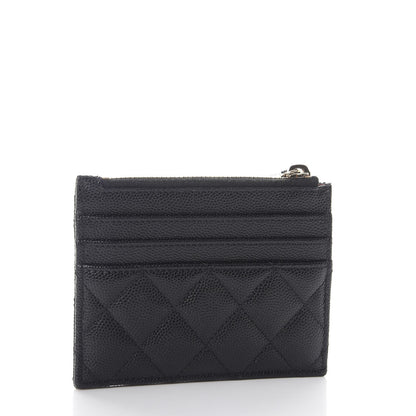 Chanel Caviar Quilted CC Zip Card Holder Black 3 of 8