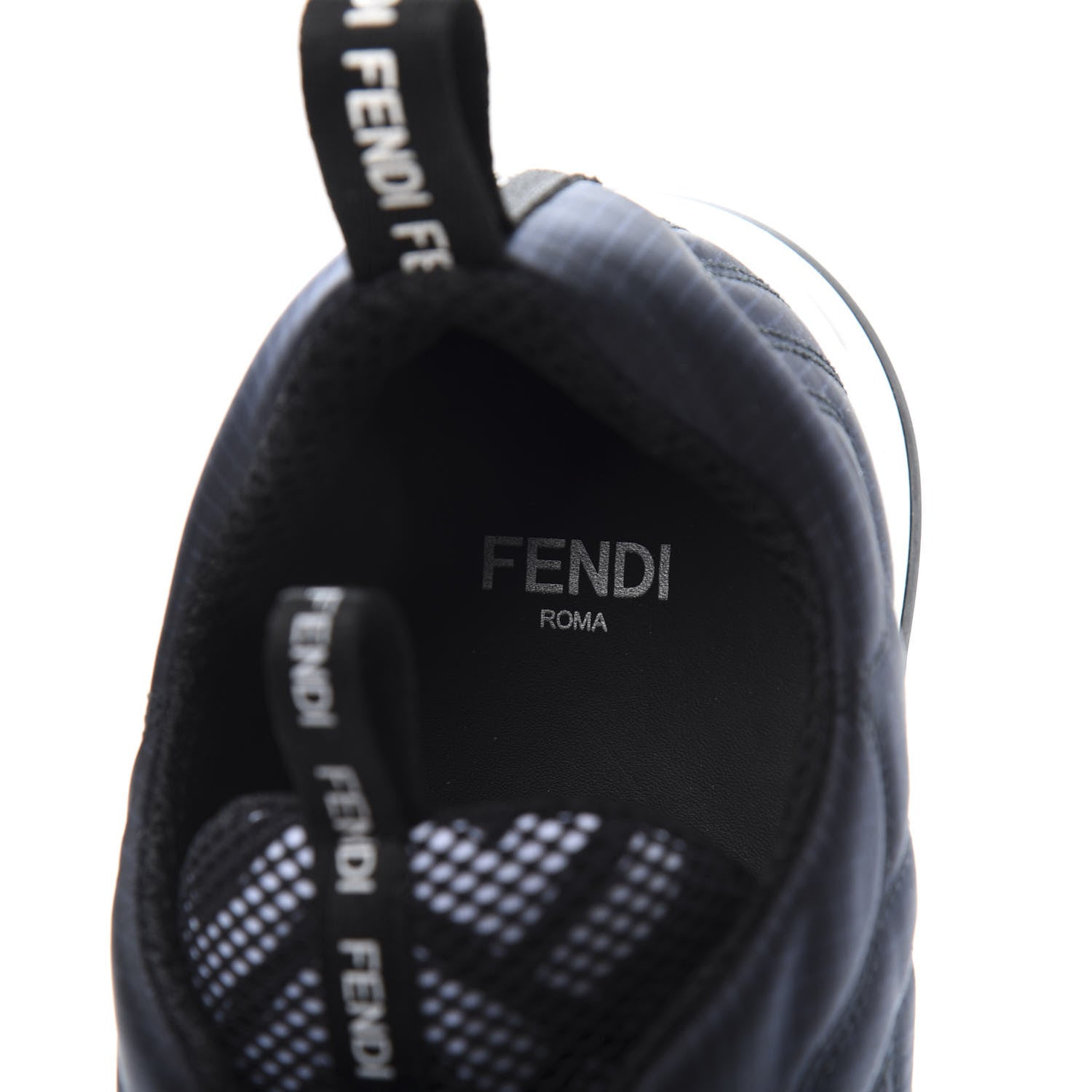 Fendi Nylon Womens Ffreedom Sneakers 36 Blue Scuro Black White 7 of 10