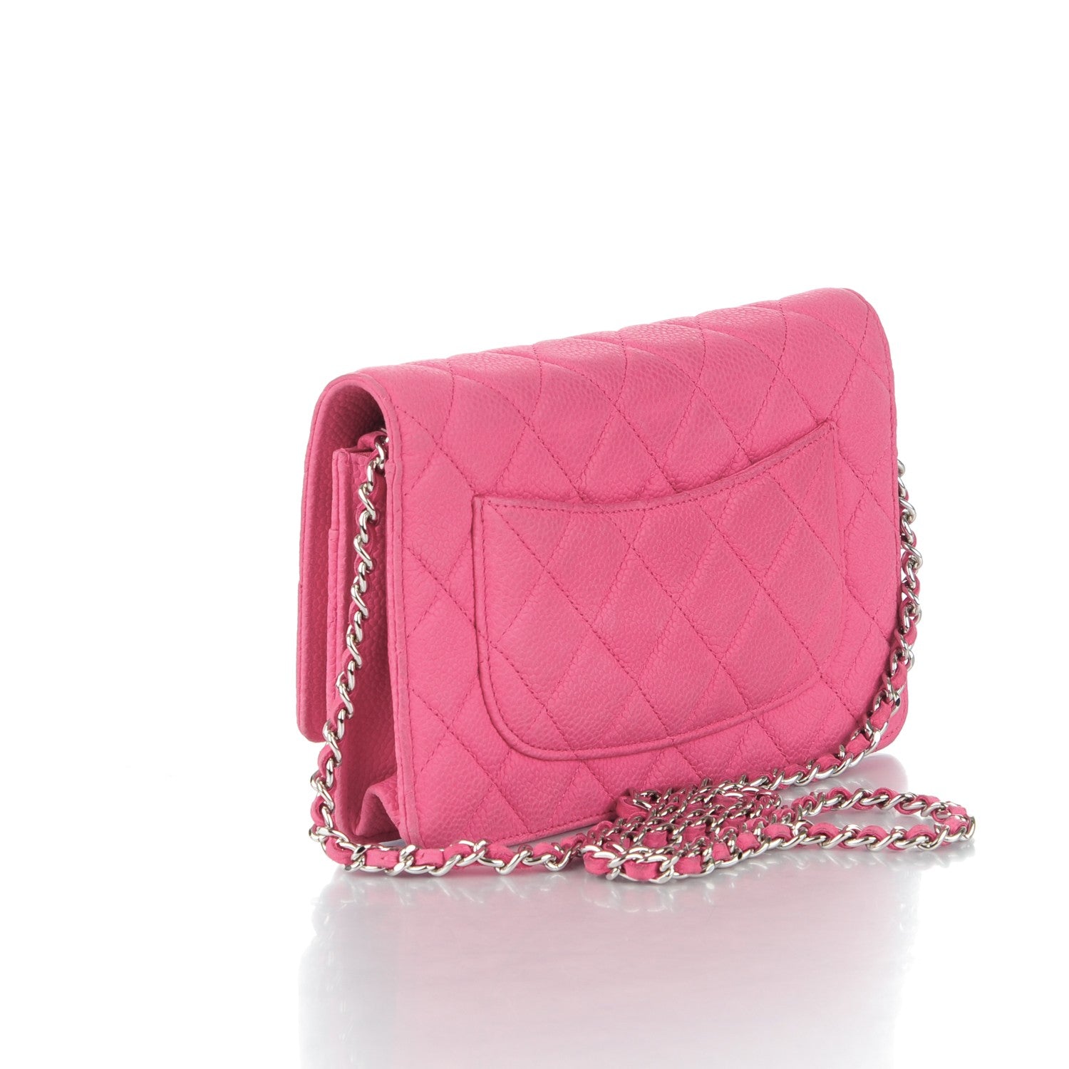 Chanel Iridescent Caviar Quilted Wallet on Chain WOC Pink 3 of 8