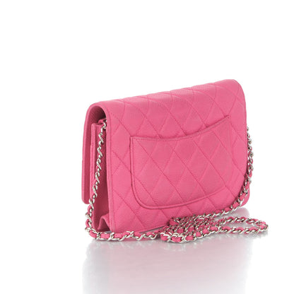Chanel Iridescent Caviar Quilted Wallet on Chain WOC Pink 3 of 8