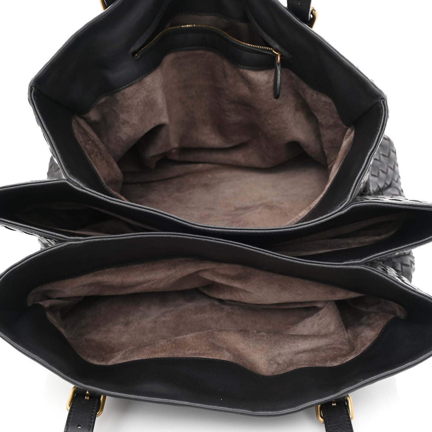 Nappa Intrecciato Medium Roma Tote Black