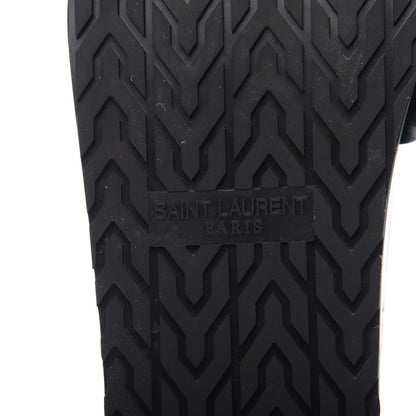 Saint Laurent Calfskin Monogram Jimmy Joan Slide Sandals 37 Black 7 of 8