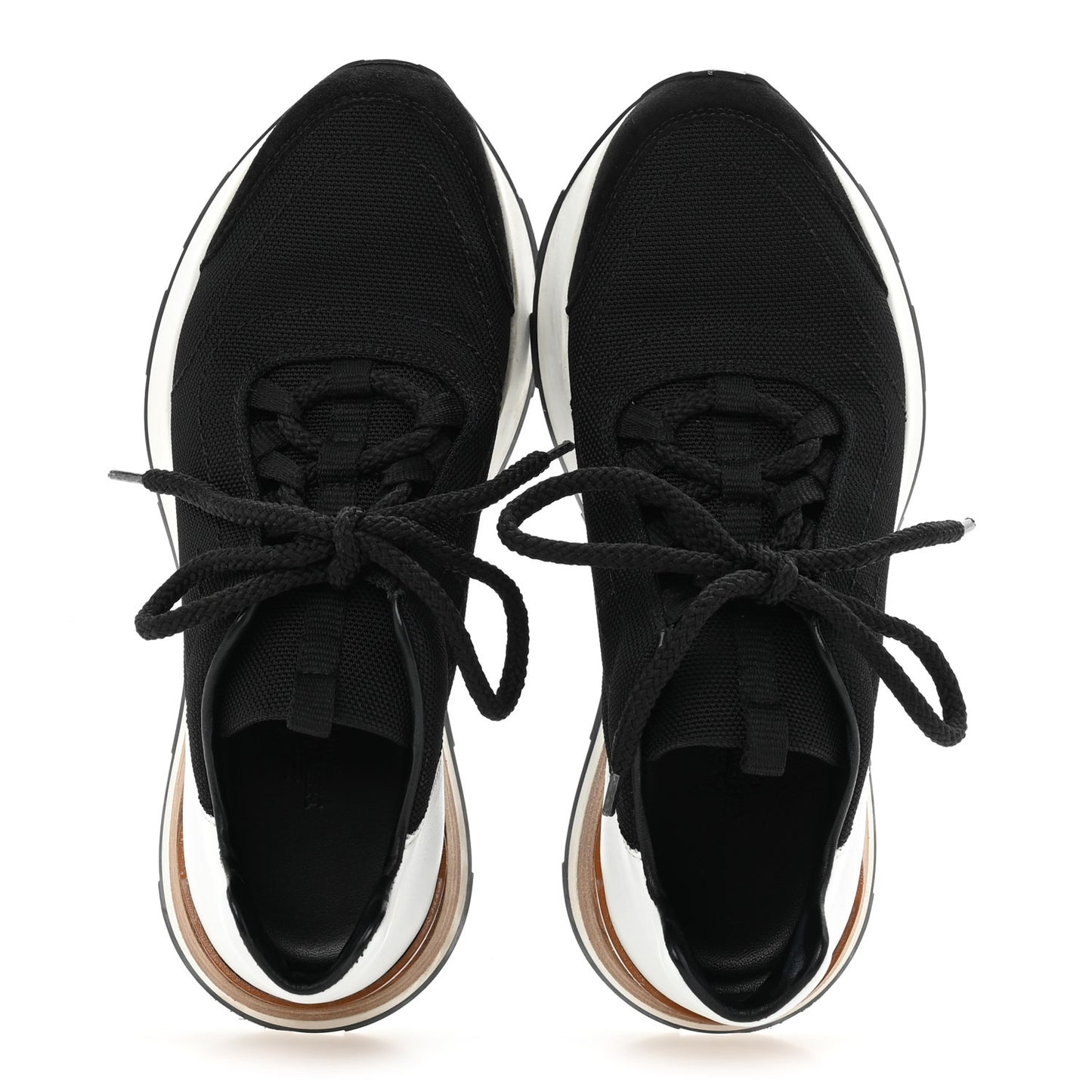 Technical Canvas Womens Miles Sneakers 35.5 Black White