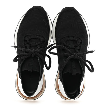 Hermes Technical Canvas Womens Miles Sneakers 35.5 Black White 2 of 12
