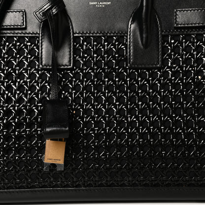 Saint Laurent Calfskin Paglia Palm Sac De Jour Black 7 of 9