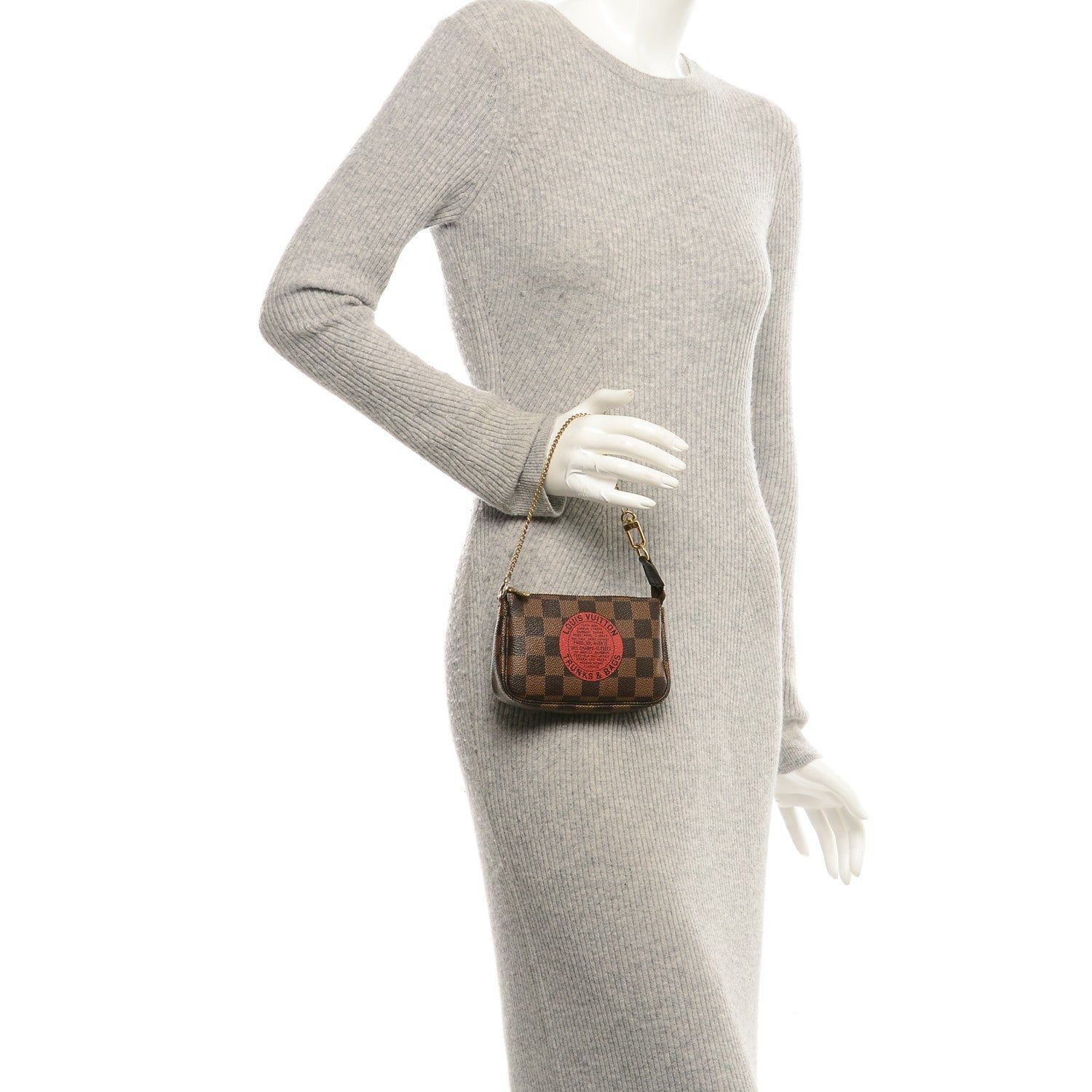Louis Vuitton Damier Ebene Complice Trunks and Bags Mini Pochette Accessories Red 2 of 6