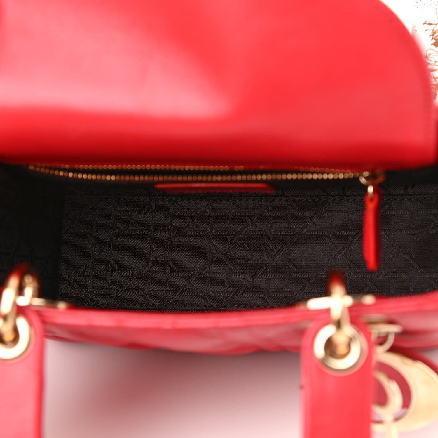 Christian Dior Lambskin Cannage Small My Lady Dior Red 5 of 11