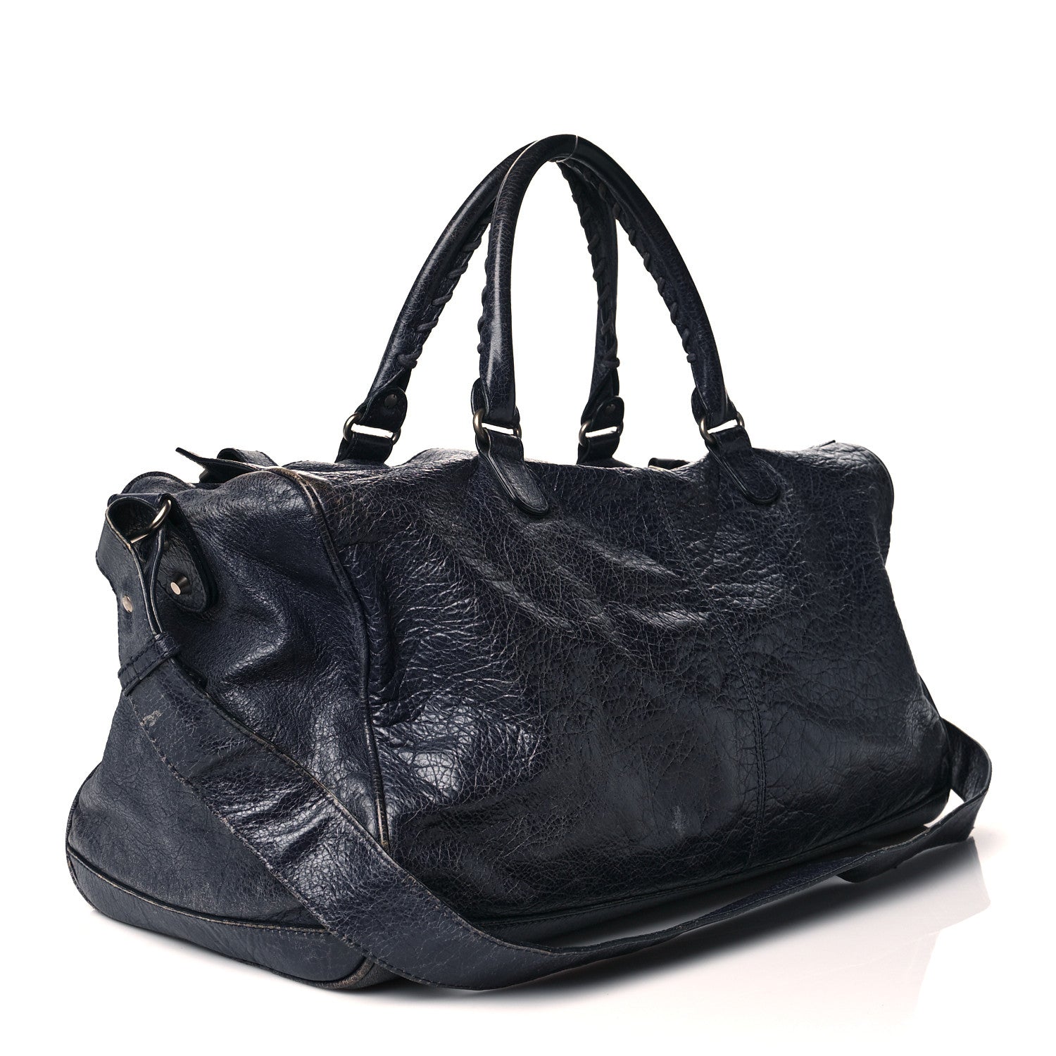 Balenciaga Agneau Classic Hardware Small Squash Duffel Bag Bleu Nuit 3 of 17