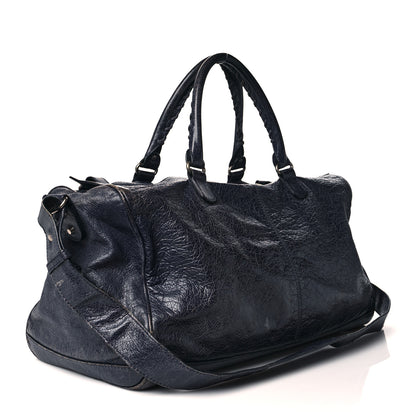 Balenciaga Agneau Classic Hardware Small Squash Duffel Bag Bleu Nuit 3 of 17