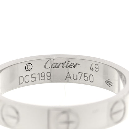 Cartier 18K White Gold 3.5mm LOVE Wedding Band Ring 49 5 4 of 4